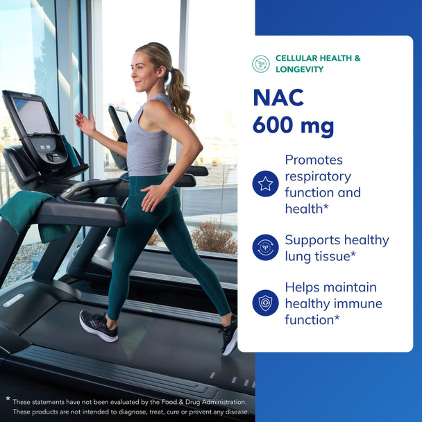 Pure Encapsulations NAC 600 mg - N-Acetyl Cysteine NAC Supplement for Lung Health & Immune Support Liver Support & Antioxidants - with Freeform N-Acetyl-L-Cysteine - 180 Capsules