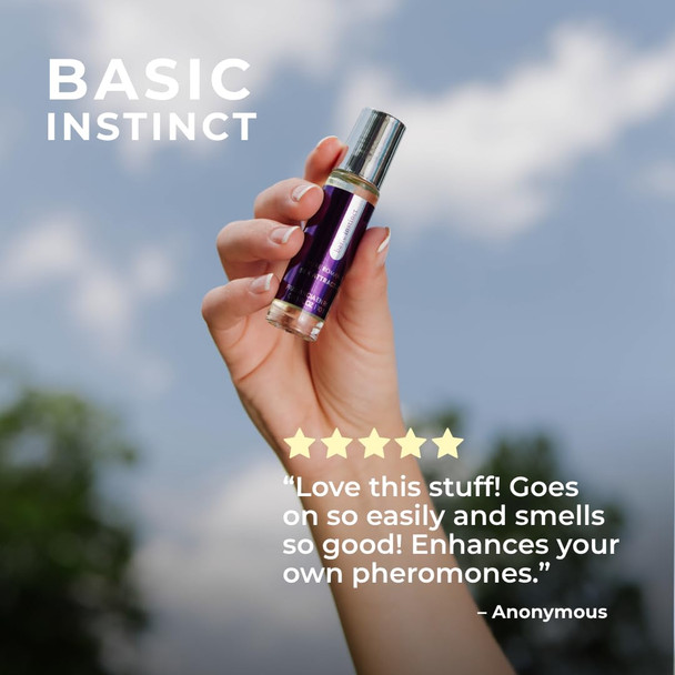 Pure Romance - Basic Instinct Roll On Perfume (0.35 fl oz) - Perfumes for Women or Men - Personal Scent - Long-Lasting - Travel Size - Wellness & Self Care