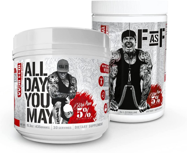 Rich Piana 5% Nutrition Bundle | ADYM + FasF (Fruit Punch)