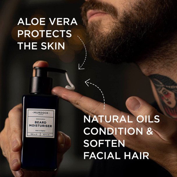 Murdock London Lightweight Beard Moisturizer For Men  Hydrating Beard Softener for Men and  Skin Comfort  Clean Label Moisturizer for Daily Use Reduce Flakiness and  Irritation (5.1 FL OZ)
