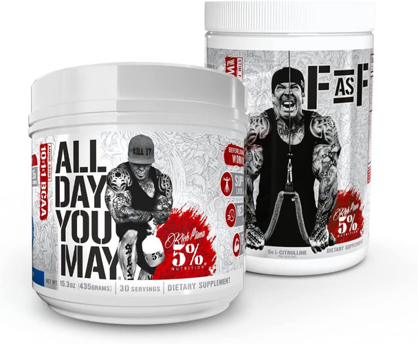 Rich Piana 5% Nutrition Bundle | ADYM + Full AF (Blue Raspberry)