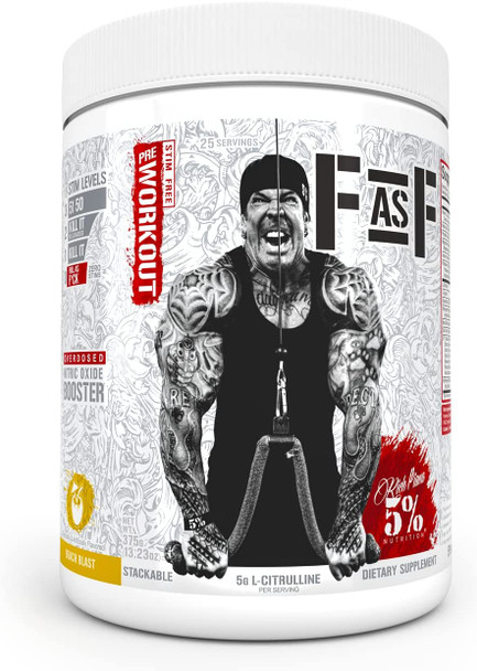 Rich Piana 5% Nutrition Bundle | AllDayYouMay Amino Acids (Mango Pineapple) + FasF Stim-Free Pre-Workout (Beach Blast)