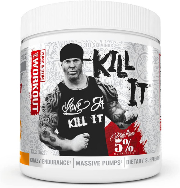 Rich Piana 5% Nutrition Bundle | Kill It High Stim Pre-Workout + FasF Stim-Free Pre-Workout (Push Pop)