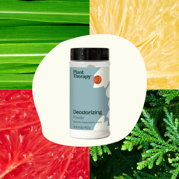Plant Therapy Deodorizing Powder 16 oz & Deodorizing Room Spray 4 oz Quick On-The-Go Freshness Safe & Gentle for Everyday Use Free from Harsh Chemicals & Synthetic Fragrances