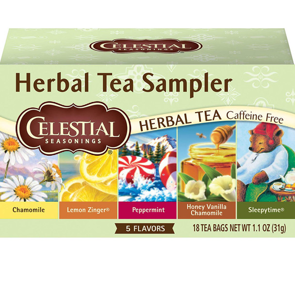 Celestial Seasonings Herbal Tea Tea Sampler 18 Count (Pack of 6)