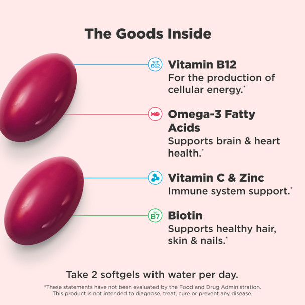 OLLY Ultra Strength Womens Multi Softgels Overall Health and Immune Support Omega-3s Iron Vitamins A D C E B12 Daily Multivitamin 30 Day Supply - 60 Count