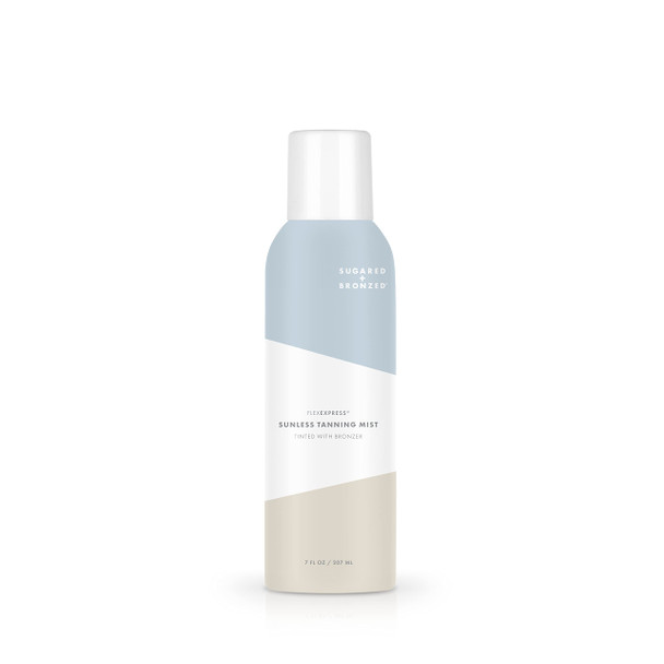 SUGARED + BRONZED Sunless Tanning Mist FlexExpress Self Tanner Spray for Face & Body Hydrating Formula, Tinted With Bronzer and Layers With Makeup Suits All Skin Tones Vegan Cruelty Free 8 Fl Oz