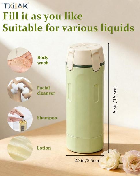 4 in 1 Travel Dispenser Bottle Refillable Cosmetic Liquid Containers Squeeze Pump Shampoo Conditioner Bottles Essentials Toiletries Leakproof Air Traveling Portable Set Vacation Essentials
