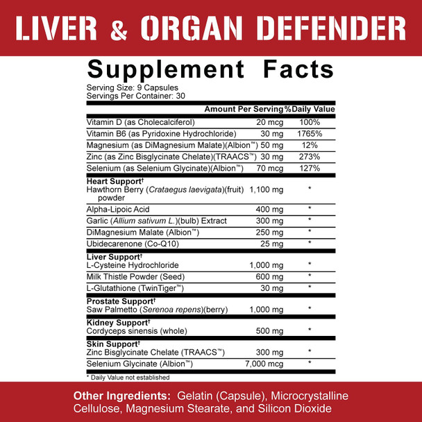 Rich Piana 5% Nutrition Double Stack | Liver & Organ Defender + Post Gear Pct | Liver, Kidney, & Heart Support + Post Cycle Therapy Supplement For Men - Estrogen Blocker, Muscle Builder