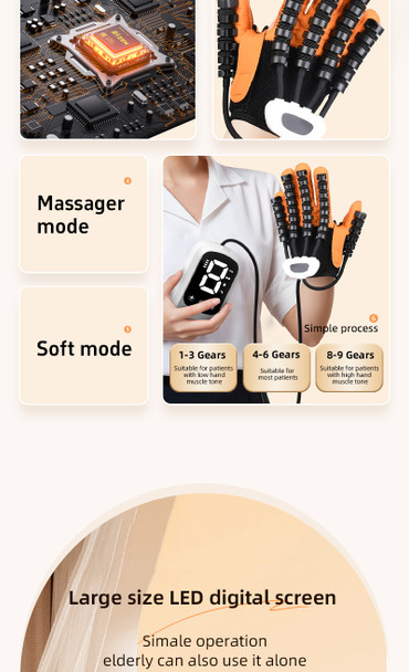SK22 Hand Training Robot Gloves - USB Plastic Finger Function Training Equipment for Hand Exercises Gloves for Workout ( L - Right )