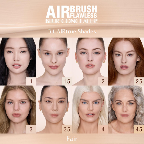 Charlotte Tilbury AIRbrush Flawless Blur Concealer - Longwear Concealer for Dark Circles Blemishes Redness & More - Hydrating Crease-Proof & Full Coverage with a Natural Matte Finish