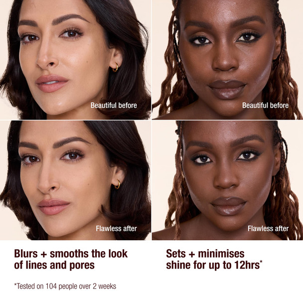 Charlotte Tilbury Airbrush Flawless Finish Setting Powder - Pore-Blurring Pressed Powder for Face Makeup to Minimize Shine with a Soft-Focus Finish