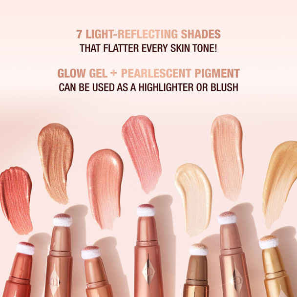 Charlotte Tilbury Beauty Light Wand Liquid Highlighter Makeup - Soft-Focus Highlighter & Blush for Cheeks - Pearlescent Weightless Radiant Finish