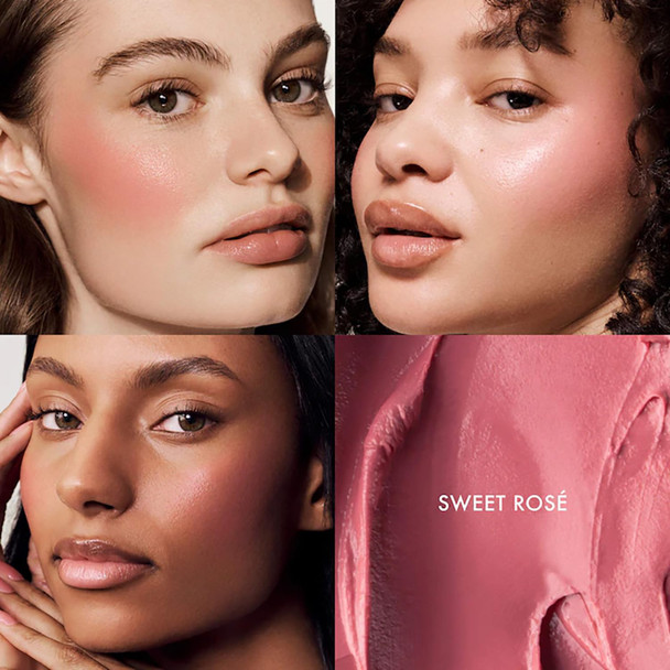 Summer Fridays Blush Butter Balm - Skincare-Infused Hydrating Cream Blush with Hyaluronic Acid Ceramides & Shea Butter for a Dewy Flush of Color - Cheek and Lip Tint - Sweet Rosé (0.14 Oz)