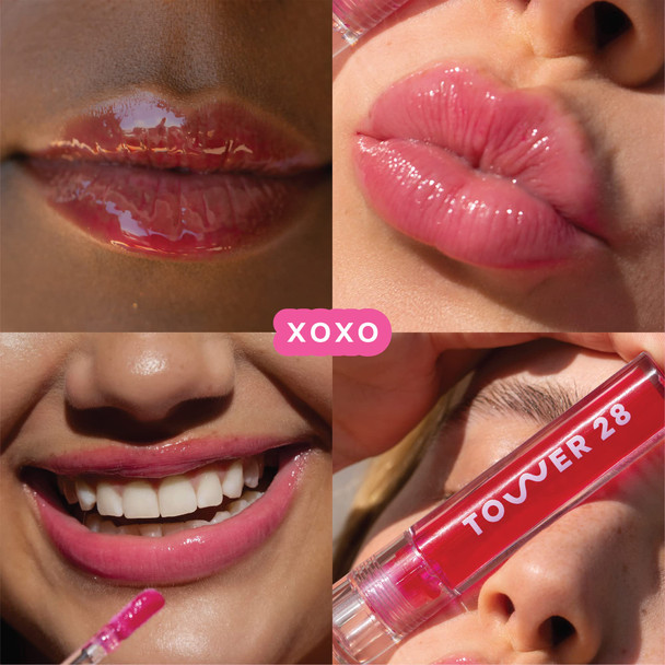 Tower 28 ShineOn Lip Gloss Jelly - Hydrating Lip Balm + Sheer Gloss for Sensitive Lips - Non-Sticky + High-Shine Jelly Formula with Nourishing Oil Blend - XOXO - Sheer Pink (0.13)