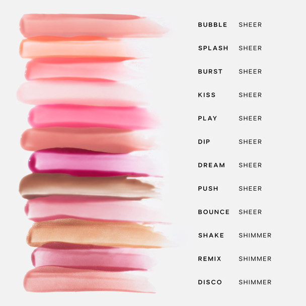 Saie Glossybounce - Hydrating Lip Gloss and Tinted Lip Oil Hybrid with Hyaluronic Acid & Jojoba Oil for Non-Sticky Ultra-Shiny Plump & Soft Lips - Everyday Makeup Essential - Splash (.17 oz)