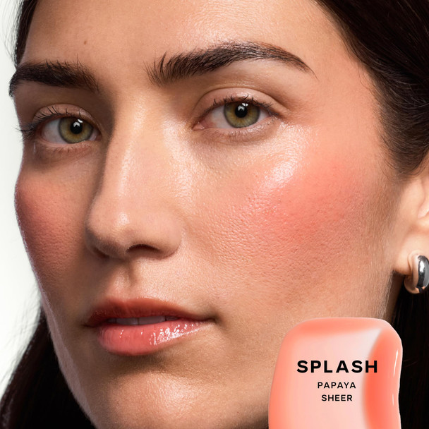 Saie Glossybounce - Hydrating Lip Gloss and Tinted Lip Oil Hybrid with Hyaluronic Acid & Jojoba Oil for Non-Sticky Ultra-Shiny Plump & Soft Lips - Everyday Makeup Essential - Splash (.17 oz)