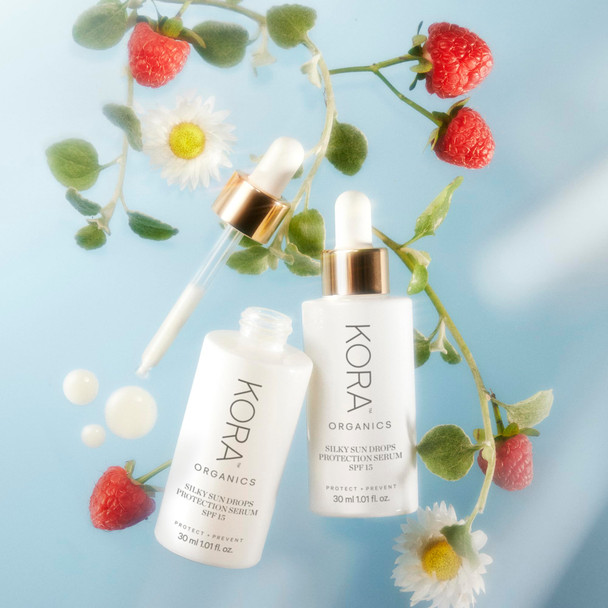 KORA Organics Silky Sun Drops Mineral Sunscreen Serum SPF 30 with Reef-Safe Non-Nano Zinc Oxide UVA/UVB Protection Certified Organic Cruelty Free 1.01 oz Visit the KORA Organics Store