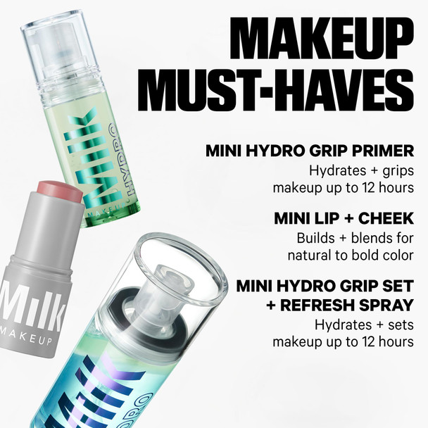 Milk Makeup Hydro Grip Primer with Hyaluronic Acid + Niacinamide – Hydrating Face Primer Grips Makeup for Up to 12 Hours – Silicone-Free Lightweight Gel with Dewy Finish