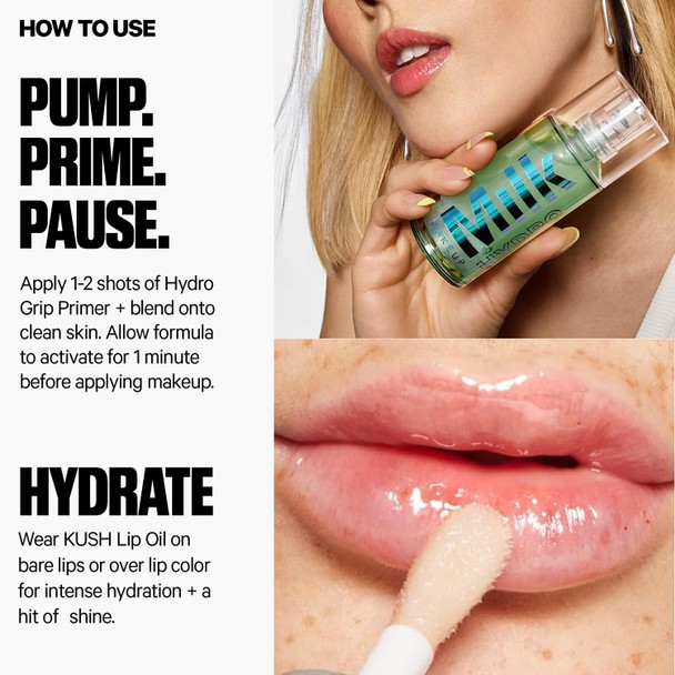 Milk Makeup Hydro Grip Primer with Hyaluronic Acid + Niacinamide – Hydrating Face Primer Grips Makeup for Up to 12 Hours – Silicone-Free Lightweight Gel with Dewy Finish