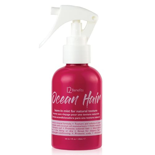 12 Benefits Ocean Hair Wave Spray - Leave-In Mist That Conditions Moisturizes Protects Scalp Protects Against Humidity & Static And Boost Volume (4 Oz)