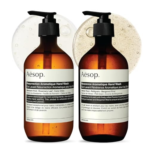 Aesop Resurrection & Reverence Aromatique Hand Wash Set Nourishing Hand Wash & Gentle Exfoliating Hand Soap Duo | Botanical Cleansers Made With Hydrating Essential Oil Blend | 16.9 Oz Each (2 Pack)