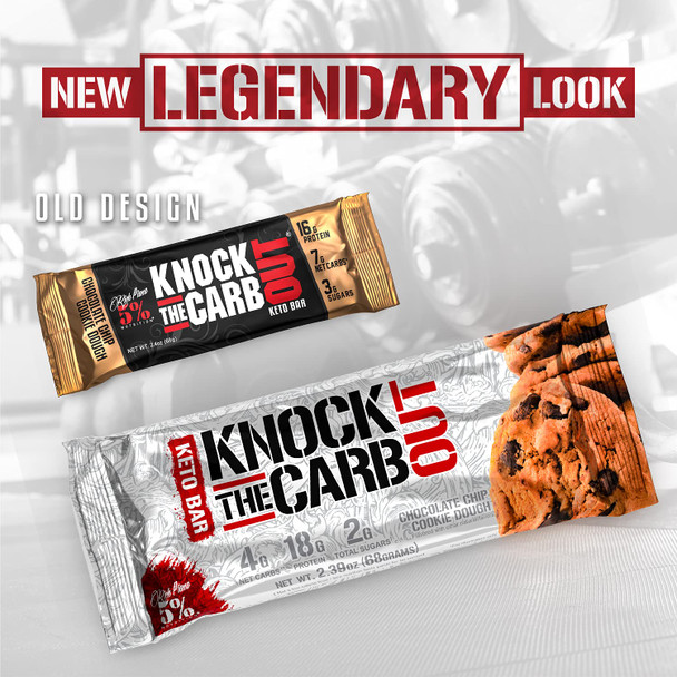Rich Piana 5% Nutrition Knock The Carb Out Keto "KTCO" Bars, High Protein Cookie Snack, 2 Grams Net Sugar, Keto-Friendly Meal Replacement with Fiber, Egg Whites, 10 Count (Peanut Butter Chocolate Chip)