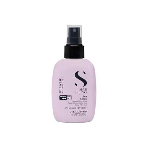 Alfaparf Milano Semi Di Lino Style & Care Sea Spray - Medium Hold - Salt Spray For All Hair Types - Thermal Protection (4.23 Fl Oz / 125 Ml)