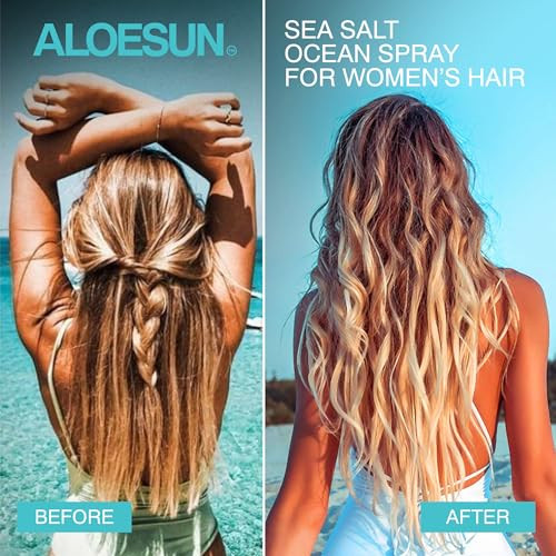Aloesun Organic Sea Salt Hair Spray - Texture & Volume Hairspray For Men & Women With Aloe Vera & Lavender - Styling Texturizing Volumizing Products For Wavy Curly & Fine Hair - Travel Size Bottle