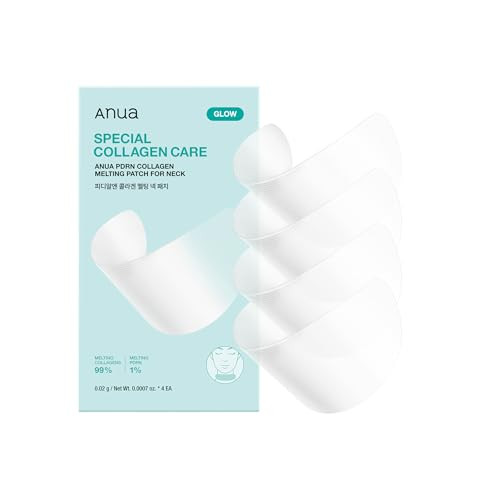 Anua Pdrn Collagen Melting Patch For Neck Lifting And Firming Thin Film Patch For Neck Fine Lines & Forehead Plumping Effect With Salmon Dna Korean Skincare 0.02G X 4Ea