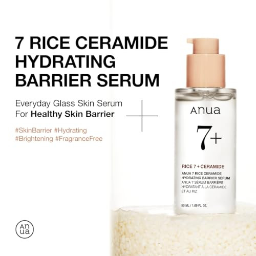 Anua Rice Ceramide 7 Hydrating Barrier Serum Moisturizing Face Serum Non-Comodogenic Hyaluronic Acid Niacinamide Lightweight Fragrance Free Sensitive Dry Skin Korean Skincare 1.69 Fl Oz