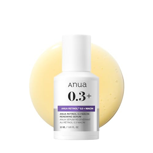 Anua Retinol Serum For Smooth & Renewed Skin 0.3% Retinol 5% Niacinamide Hydration & Skin Gentle For Beginners Korean Skincare 1.01 Fl Oz