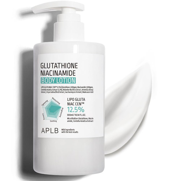 Aplb Glutathione Niacinamide Body Lotion | Lipo Gluta Niac Cen 12.5% 10.14 Fl.Oz/Korean Skincare Long Lasting Hydration Revitalize For Gentle And Improve Skin Texture