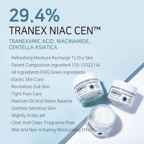 Aplb Tranexamic Acid Niacinamide Facial Cream | Tranex Niac Cen 28.3% 1.86 Fl.Oz/Korean Skincare Moisturizing Blemish Care Helps With Skin Discoloration