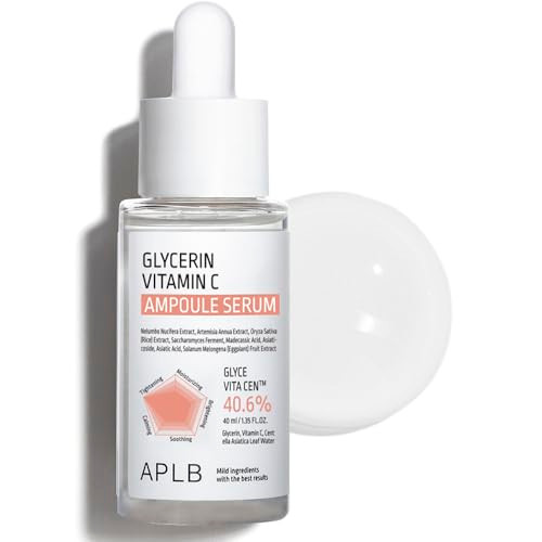 Aplb Glycerin Vitamin C Ampoule Serum | Glyce Vita Cen 40.6% 1.35 Fl.Oz/Korean Skincare Soothing Moisture Retention Elasticity Care Revitalize For Gentle And Improve Skin Texture