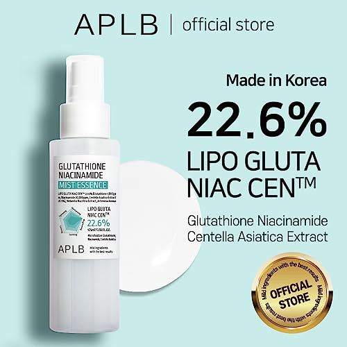Aplb Glutathione Niacinamide Mist Essence | Lipo Gluta Niac Cen 22.6% 3.55 Fl.Oz/Korean Skincare Replenishing Moisture Revitalize For Gentle And Improve Skin Texture Through Niacinamide