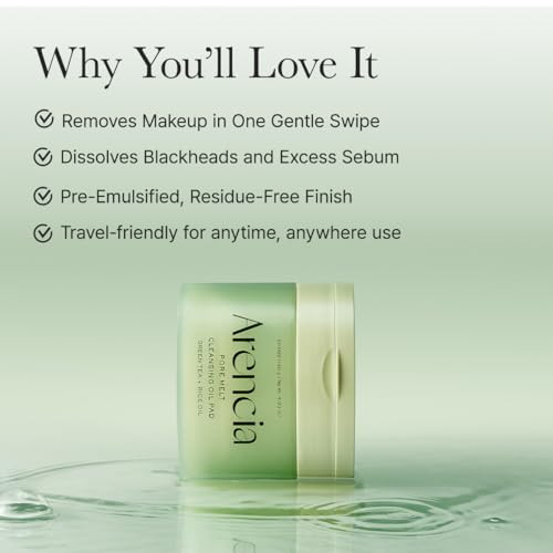 Arencia Pore Melt Cleansing Oil Pad Easy Makeup Removing With Cleansing Wipes With Green Tea Rice Ceramide 50 Pads