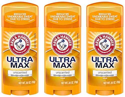 Arm & Hammer Ultramax Anti-Perspirant Deodorant Solid Unscented 2.6 Ounce (Pack Of 3)