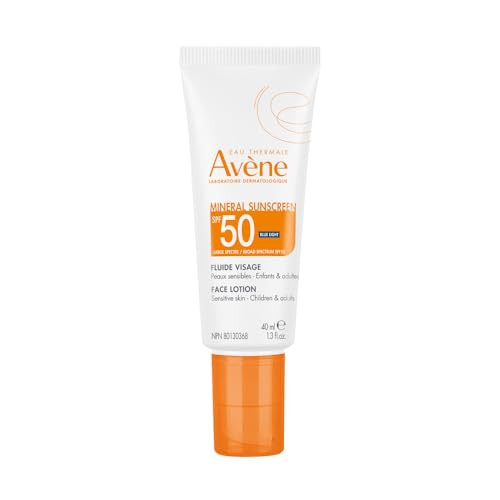 Av Ne Mineral Sunscreen Spf 50 Face Lotion Fast Absorbing 100% Mineral Sunscreen Protects Against Uv Pollution + Bluelight With With Zinc Oxide + Bisabolol 80 Minute Water Resistance 1.3 Oz
