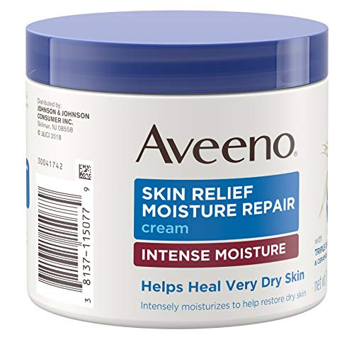 Aveeno Skin Relief Intense Moisture Repair Cream With Triple Oat Complex Ceramide & Rich Emollients Steroid- & Fragrance-Free Moisturizing Body Cream For Extra-Dry Skin 11 Oz ( Pack Of 12)