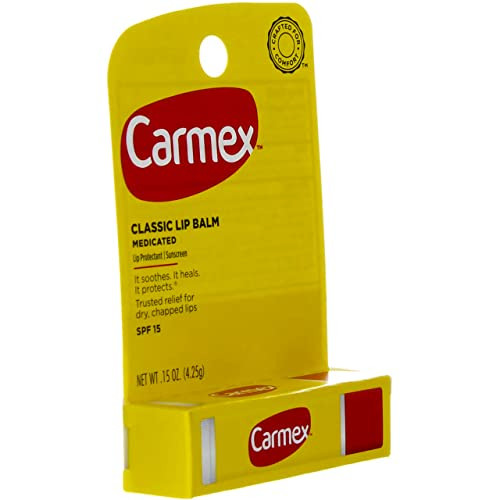 Carmex Classic Lip Balm Lip Protectant Sunscreen Spf 15 0.15 Oz (Pack Of 12)