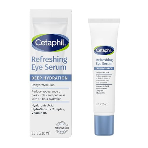 Cetaphil Deep Hydration Refreshing Eye Serum 0.5 Fl Oz 48Hr Hydrating Under Eye Cream To Reduce The Appearance Of Dark Circles With Hyaluronic Acid Vitamin E & B5 (Packaging May Vary)