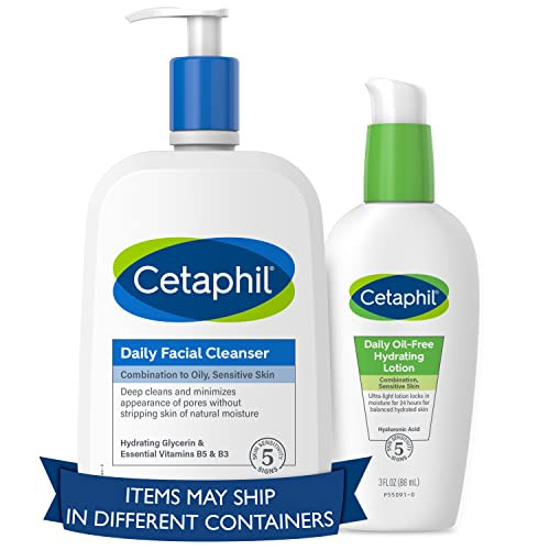Cetaphil Bundle - Daily Facial Cleanser For Sensitive Combination To Oily Skin New 20 Oz And Daily Hydrating Lotion For Face With Hyaluronic Acid 3 Oz Mother'S Day s