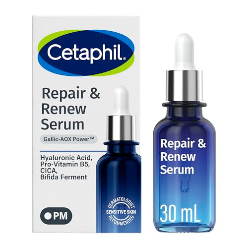 Cetaphil Repair & Renew Night Serum For Stressed Sensitive Skin With Gallic Acid & Vitamin E Pm Face Serum Repairs Skin Barrier Overnight Dermatologist Recommended 1 Fl Oz Dropper Bottle