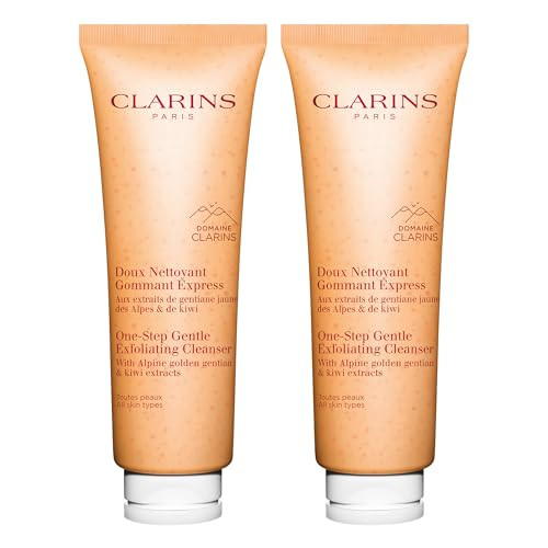 Clarins One-Step Gentle Exfoliating Cleanser | 3-In-1 Cleanser Makeup Remover And Exfoliator | Boosts Radiance | Plant-Based Exfoliating Beads | All Skin Types 4.3 Ounces