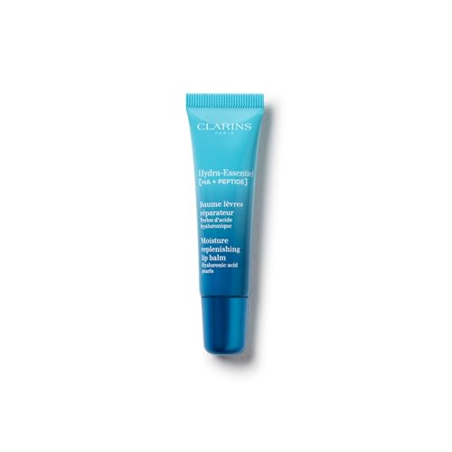 Clarins Hydra-Essentiel Moisture Replenishing Lip Balm | 60 Seconds To Plumper Skin* | 24H Hydration* | Contains Hyaluronic Acid + Plumping Peptides | All Skin Types 0.5 Ounces