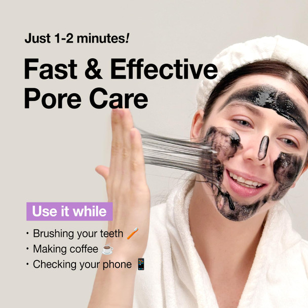 Coxir Txa Mucin All-In-1 Pore Mask |Wash-Off Mask-To-Foam | Charcoal + Snail + Txa | Blackhead Remover Pore Detox | Deep Cleansing Treatment For Oily Sensitive [80Ml2.71Oz]