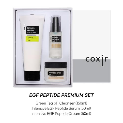 Coxir Intensive Egf Peptide Set / Birthday /Foam Cleanser+Serum+Cream/Egf Peptide Niacinamide Collagen L Lightweight Quick Absorbing Lifting Firming L Korean Skincare