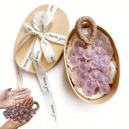 Crivery Purple Grape Soap On A Rope Handcrafted Grape Cluster Shaped Soaps Lasting Fragrance Natural Cold Process Artisan Soaps For Hand Washing Air Freshening & Decorative