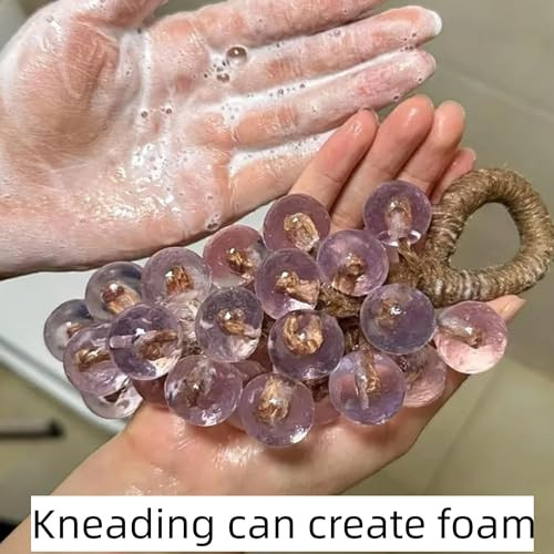 Crivery Purple Grape Soap On A Rope Handcrafted Grape Cluster Shaped Soaps Lasting Fragrance Natural Cold Process Artisan Soaps For Hand Washing Air Freshening & Decorative